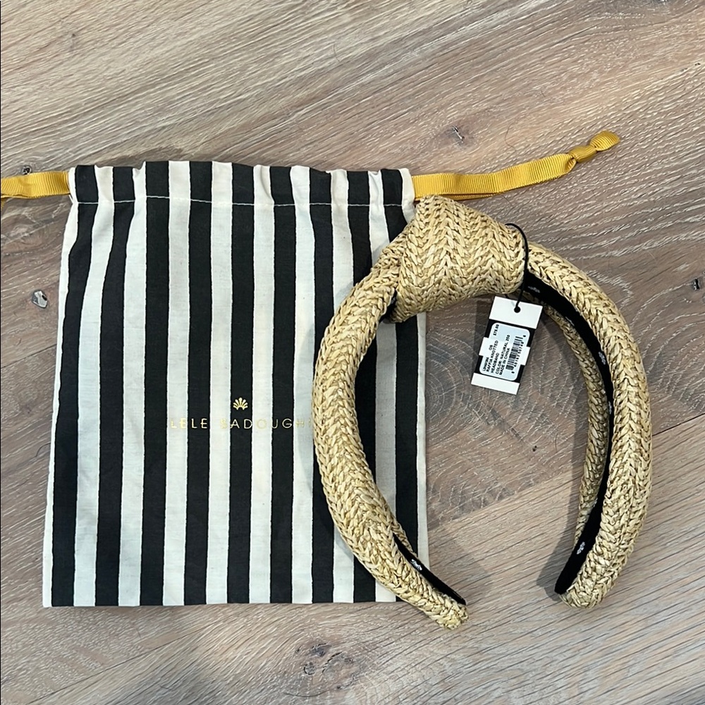 LeLe Sadoughi Woven Rattan Knotted Headband